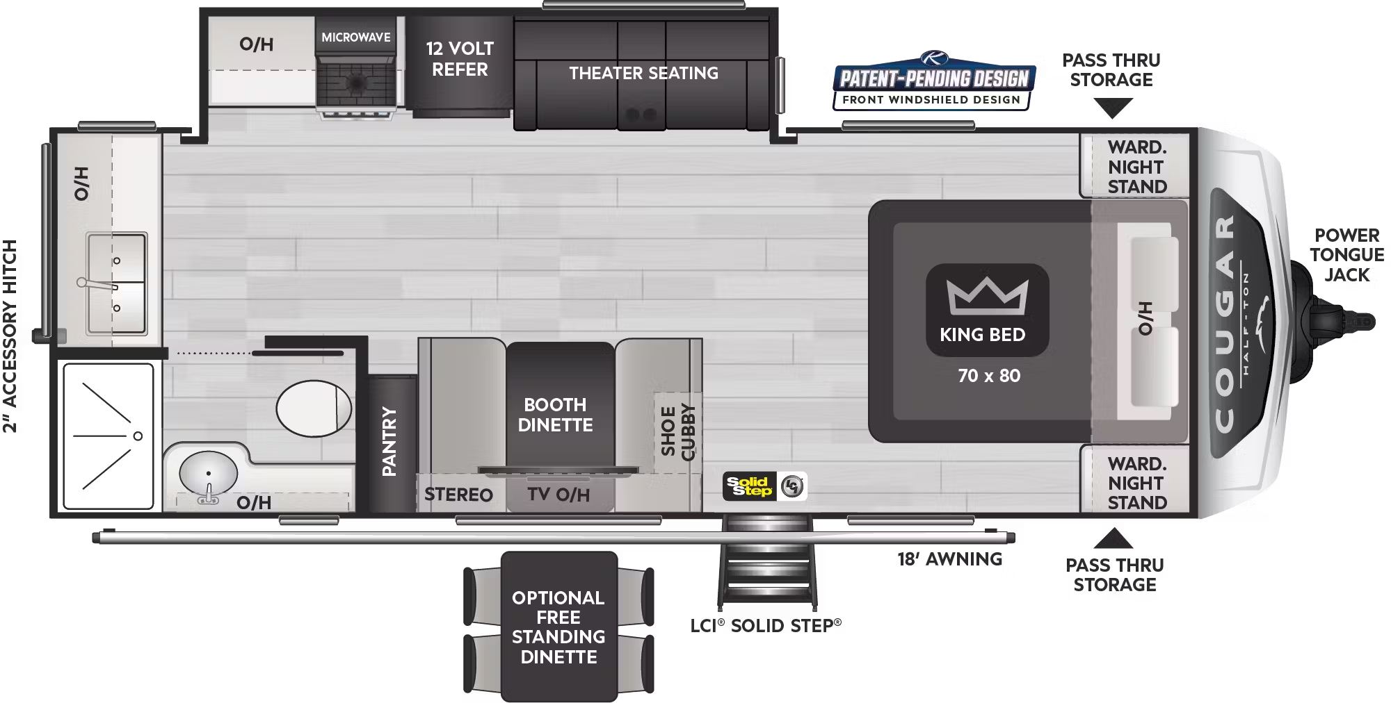 2024 KEYSTONE COUGAR 1/2 TON 25MLEWE, , floor-plans-day image number 0